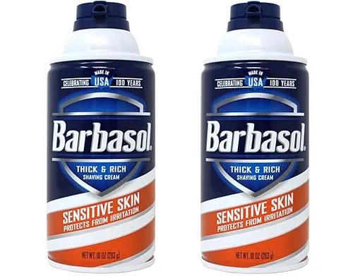 Barbasol Sensitive Skin Thick and Rich Shaving Cream, 10 Ounce