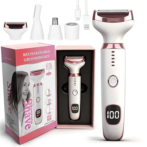 Wet & Dry Electric Razor for Women Men,4 in 1