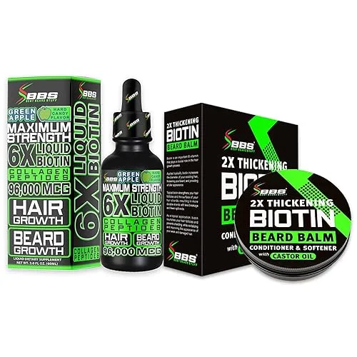 Beard Growth Kit w/ 2X Thickening Biotin Beard Balm Care