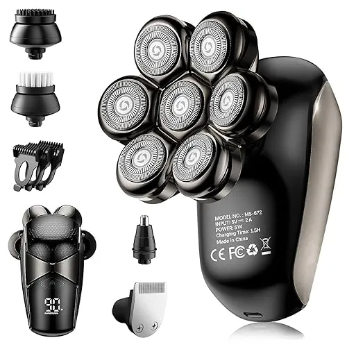 Head Shavers for Bald Men: 5-in-1 Electric Razor with 7D