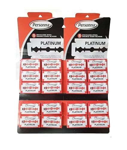 Personna Platinum Red Chrome Double Edge Stainless Steel 100 Blades
