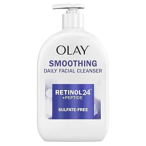 Olay Face Wash, Daily Facial Cleanser with Retinol, Peptides &