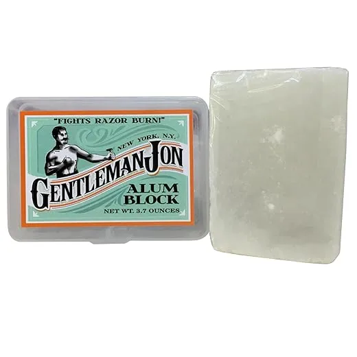 3.7 Ounce Alum Block in Plastic Case | Upgrade Your Shave - Soothing Aftershave Solution for Shaving Razor Burn Relief - Travel Friendly Durable Plastic Case Included