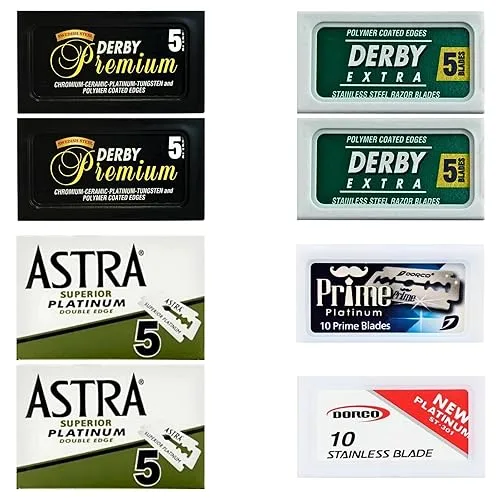 ABS American Beauty Supply Double Edge Safety Razor Blades Sampler