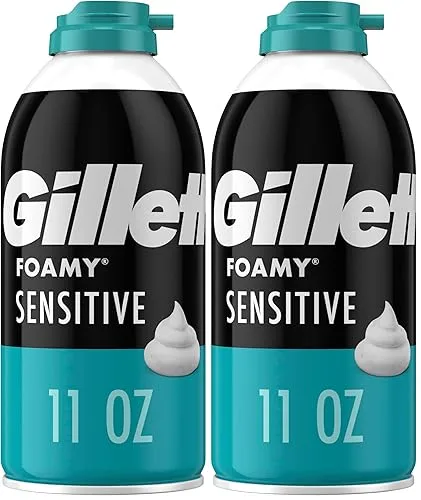 Gillette Foamy Shaving Cream, Sensitive Skin, 11 Ounce (Pack of