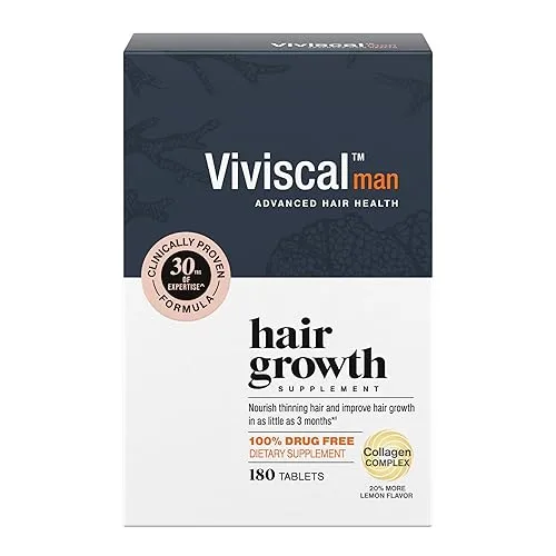 Viviscal Men's Hair Growth Supplements for Thicker Fuller Hair, Clinically