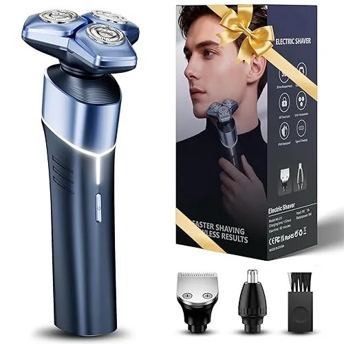 Electric Razor for Men: 3-in-1 Shaver with Hair Clipper and