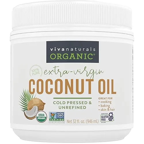 Viva Naturals Organic Coconut Oil, 32 fl oz – Unrefined,