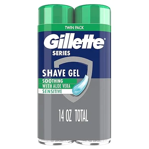 Gillette Series 3X Action Shave Gel, Sensitive Twin Pack, 7