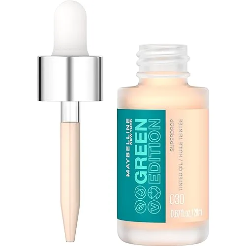 Maybelline Green Edition Superdrop Tinted Oil Base Makeup, Adjustable Natural