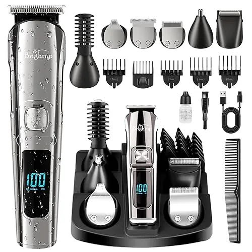 Brightup Beard Trimmer for Men - Electric Razor & Shaver,