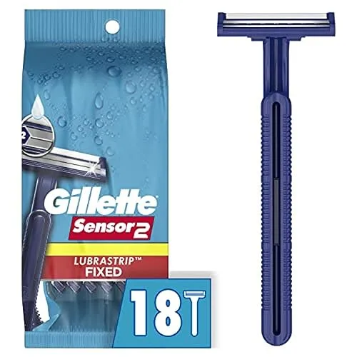 Gillette Sensor2 Disposable Razors for Men, Water Activated Lubrastrip to
