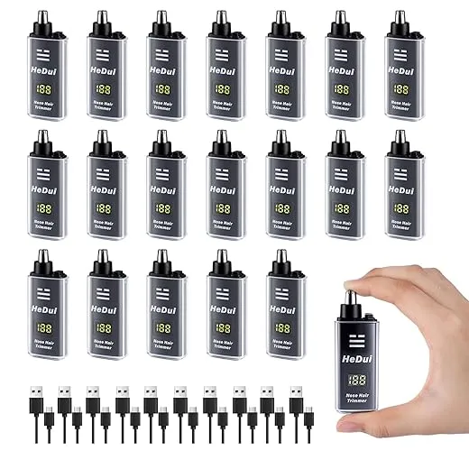 20 Pack Professional Painless Unisex Nose Hair Trimmer with USB Charging Digital Display Double-Edged Blade That Does Not Harm The Nasal Cavity Easy to Clean and Portable Lightweight Design