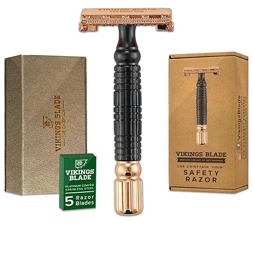 VIKINGS BLADE Double Edge Safety Razor for Men + 5