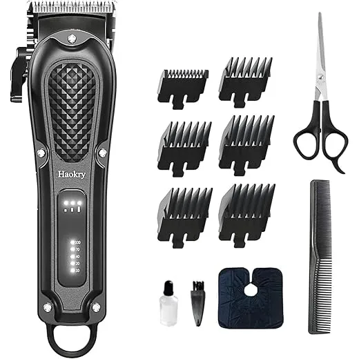 Haokry Hair Clippers for Men Professional - Cordless&Corded Barber Clippers for Hair Cutting & Grooming Rechargeable Beard Trimmer