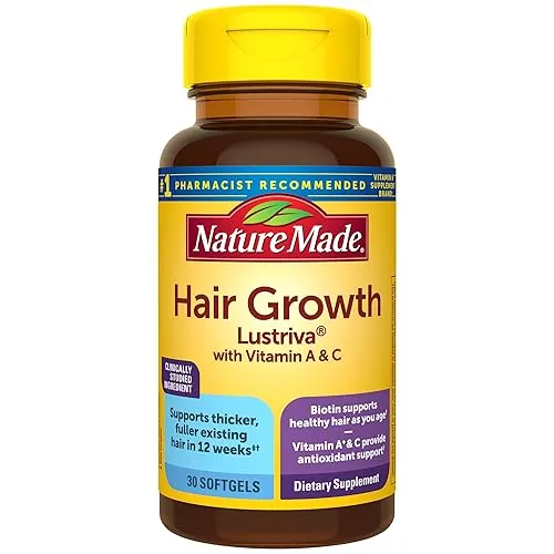 Nature Made Hair Growth Softgels with Lustriva, Biotin, Vitamin C