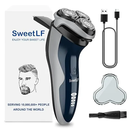 SweetLF Electric Razor for Men with Pop-Up Trimmer, IPX7 Waterproof