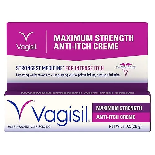 Vagisil Maximum Strength Feminine Anti-Itch Cream with Benzocaine for Women,