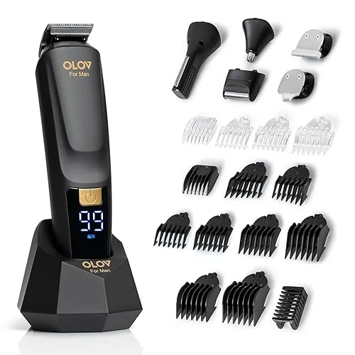 Beard Trimmer, All-in-One Mens Grooming Kit with Trimmer for Beard,