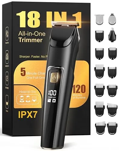 Beard Trimmer for Men,18 in 1 Electric Razor & Hair