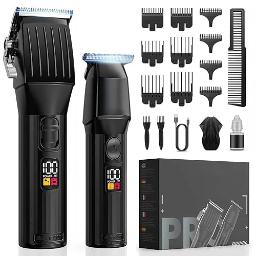 Professional Hair Clippers for Men Cordless Trimmers Kit with LED