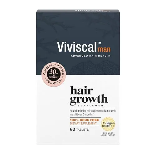 Viviscal Men's Hair Growth Supplements for Thicker Fuller Hair, Clinically
