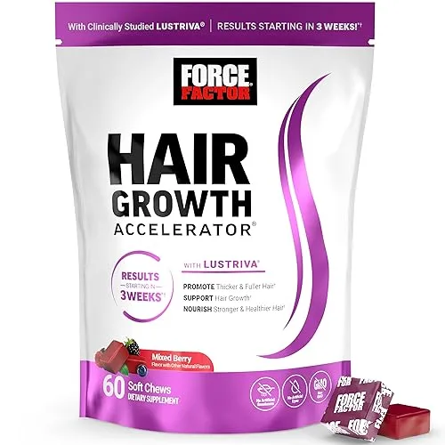 Force Factor Hair Growth Accelerator Soft Chews, Hair Growth Vitamins