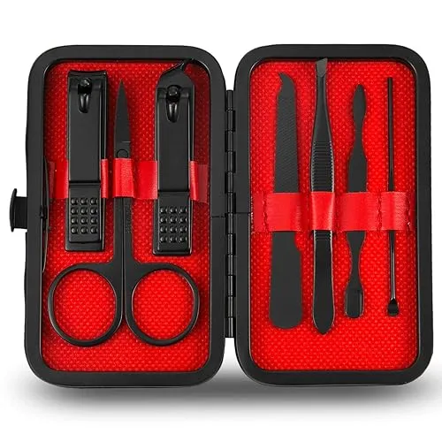 Manicure Set Nail Clippers Kit Mens Grooming Kit 7 in