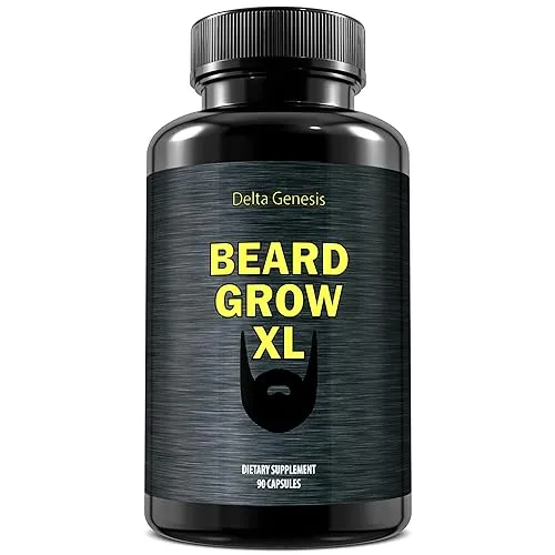 Beard Grow XL, Vegan Beard Grower Facial Hair Supplement for