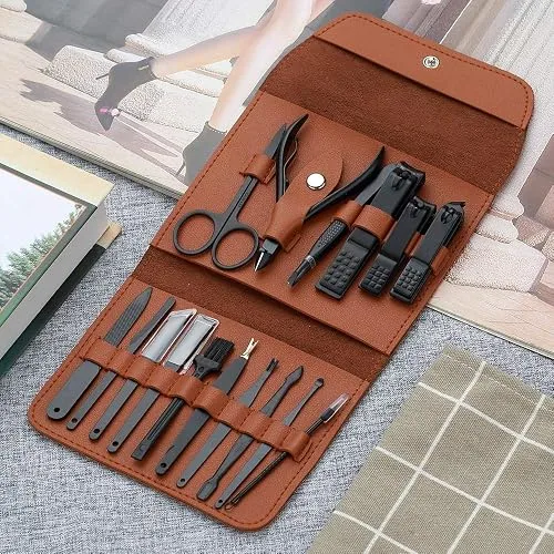 16 Piece Nail Clipper Set, Stainless Steel Manicure and Pedicure