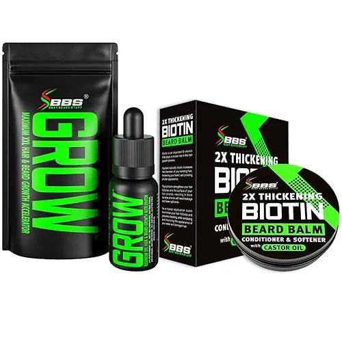 GROW Beard Growth Serum + 2X Biotin Beard Balm –