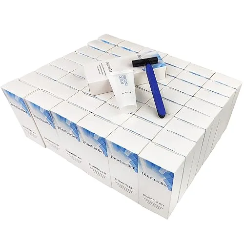 Shave Kit in Bulk, Smooth Shave Disposable Razor and Cream(12g),