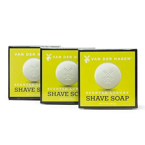 Van Der Hagen Men's Luxury Scented Shave Soap (Pack of