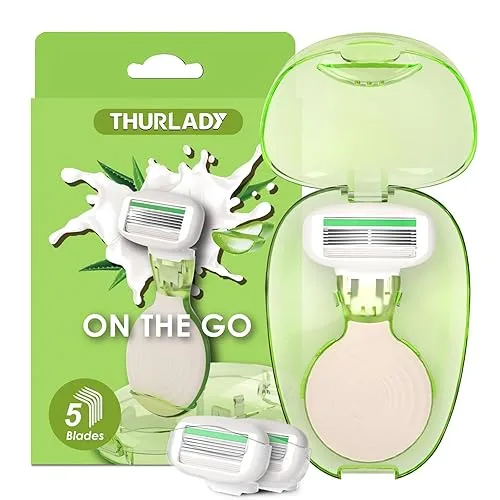 Travel Essentials Razors for Women, 5-Blade Womens Razors for Shaving,