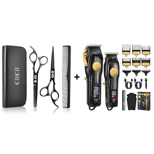 CIICII Hair Cutting Kit, Hair Cutting Scissors Shears Kit and