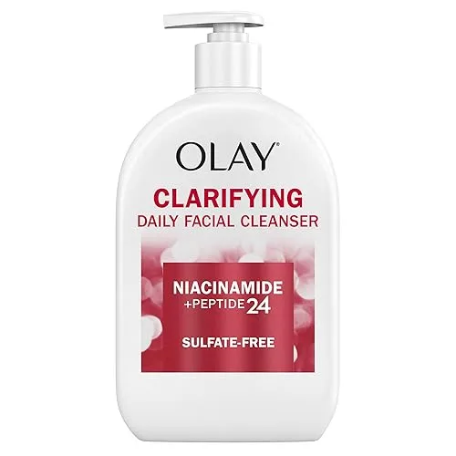 Olay Face Wash, Daily Facial Cleanser with Niacinamide, Peptides &