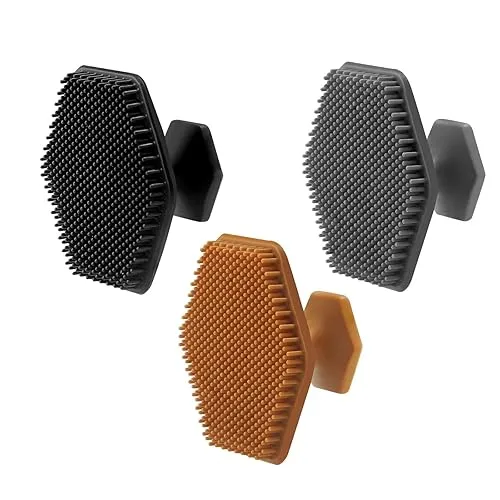 3 Pack Silicone Face Scrubber for Men, Emptycolor Beard Scrubber