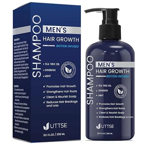 Biotin Hair Growth Shampoo for Men: Natural Thickening Shampoo with