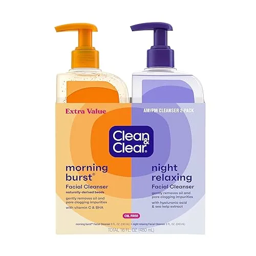 Clean & Clear 2-Pack Oil-Free Facial Cleansers with Citrus Scent,