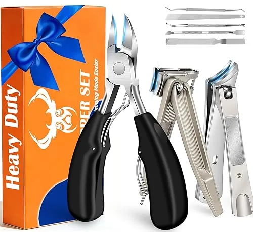 8-in-1 Heavy Duty Toenail Clippers for Thick Nails - 360°