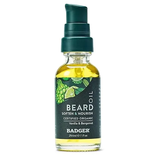Badger Organic Beard Oil, Babassu & Jojoba, 1 fl oz
