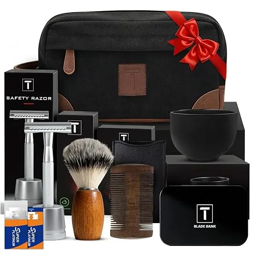 Single Blade Safety Razor Kit, Shaving Kit Gifts for Men