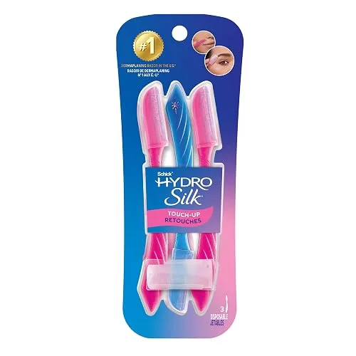 Schick Hydro Silk Touch-Up Dermaplane Razor for Women Face, 3