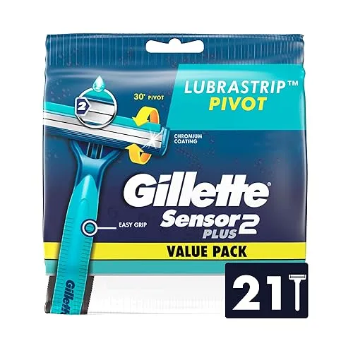 Sensor2 Plus Pivot Men's Disposable Razor, 21 Razors