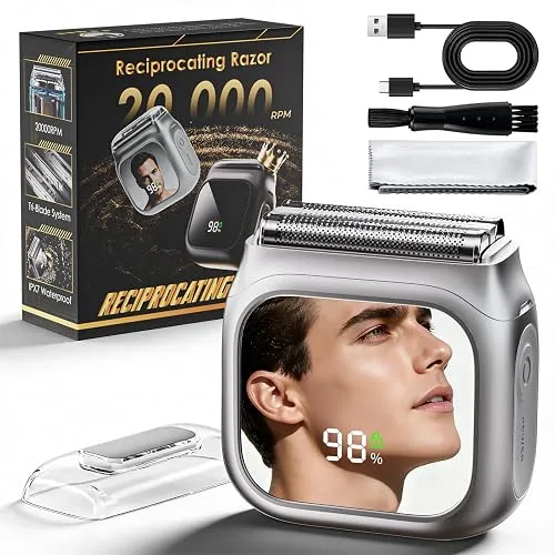 Electric Razor for Men,Innovative Mirror Design,Electric Shaver 20000 RPM Motor,Gentle
