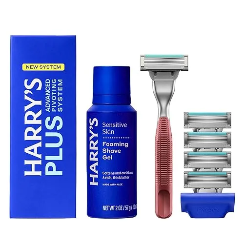 HARRY'S PLUS: Starter Shaving Kit for Men - Premium Handle,