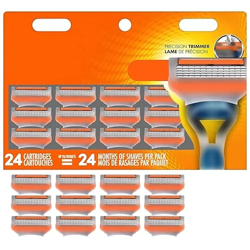 24Pcs Premium Razor Blades for Men compatible gillette fusion 5