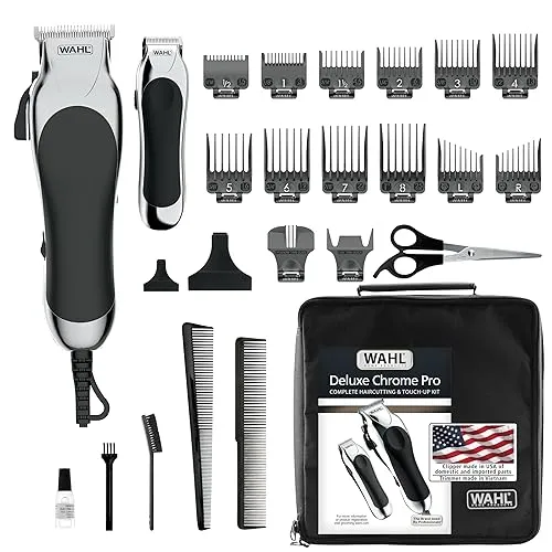 Wahl Clipper USA Deluxe Corded Chrome Pro, Complete Hair and