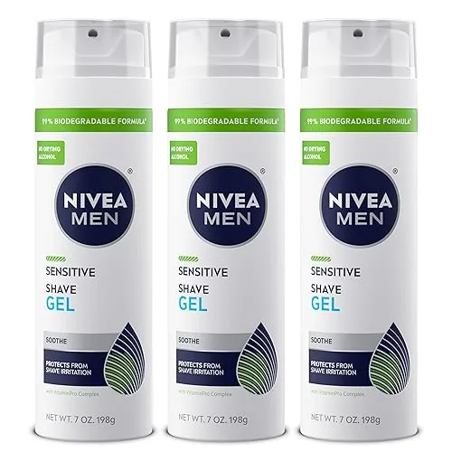 NIVEA MEN Sensitive Shave Gel, Shaving Gel for Men with