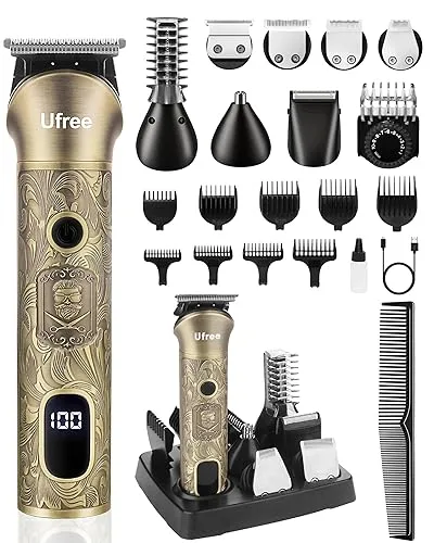Ufree Beard Trimmer for Men, Cordless Hair Clippers, Electric Razor